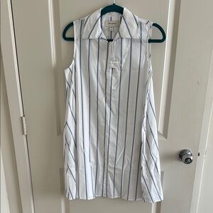 NWT Banana Republic White and Blue Striped Shirt Dress
